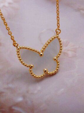 Van Cleef & Arpels White Butterfly Necklace